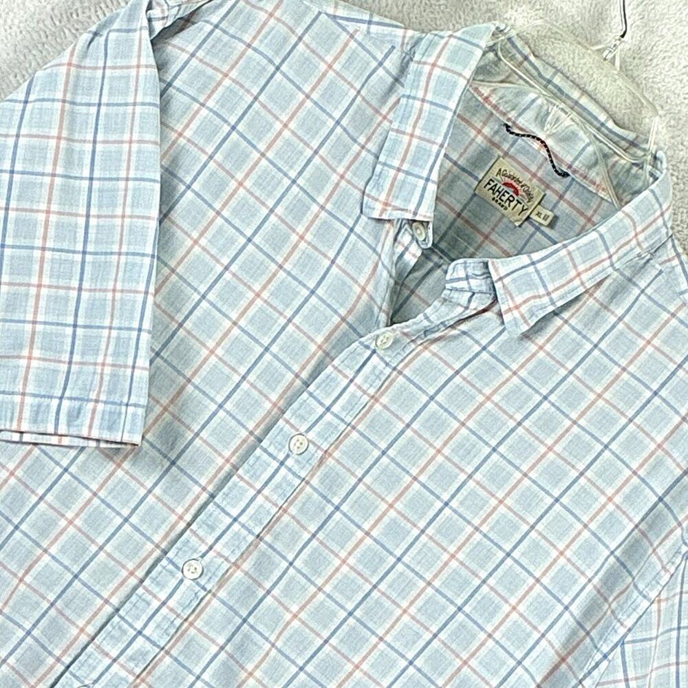 Faherty Shirt Mens XL Blue Window Pane Plaid Movement  Camp Preppy Huckberry